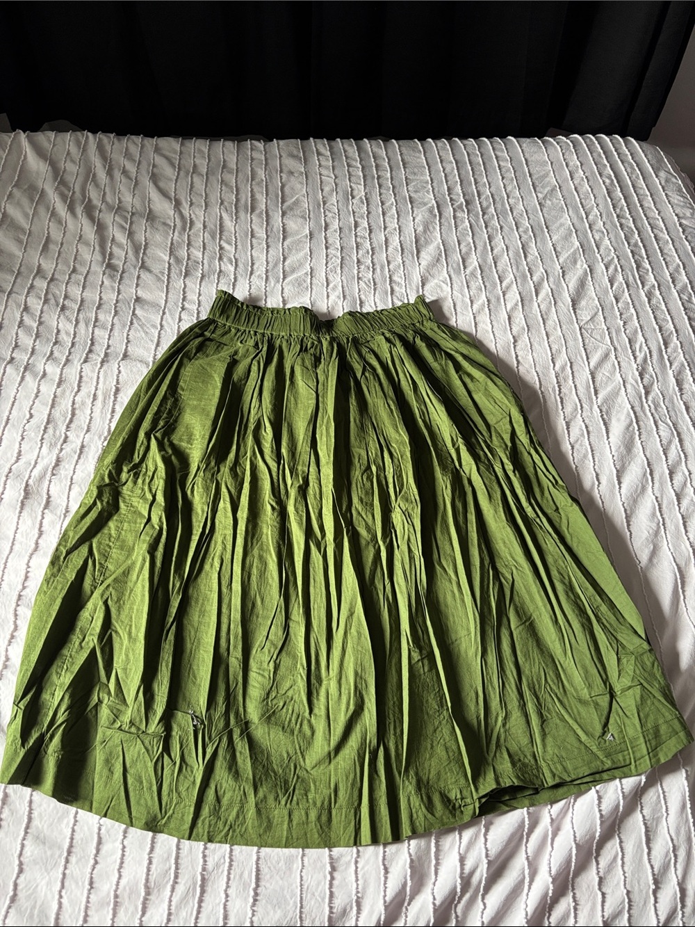 J. Crew Olive Green Gathered A-Line Skirt